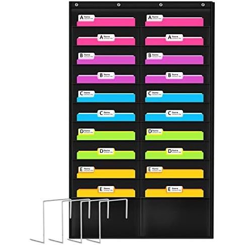 Godery Organization Pocket Chart，Wall File Pocket Folder Organizer with ...