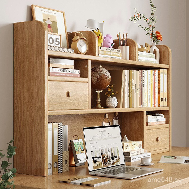 Storage Rack Writing Desk Study Desk Desktop Solid Wood Bookshelf ...