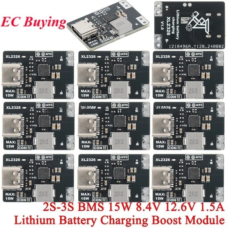 5Pcs/1pc 2S 3S Type-C BMS 15W 8.4V 12.6V 1.5A Lithium Battery Charging ...