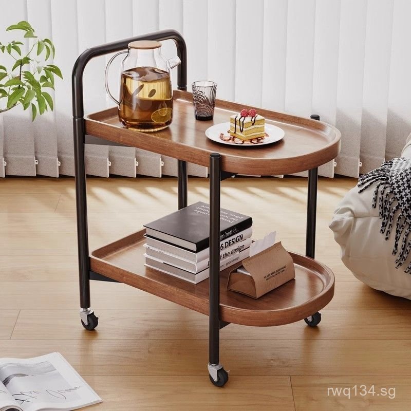 Movable Simple Double-Layer Storage Rack with Wheels for Home Use ...