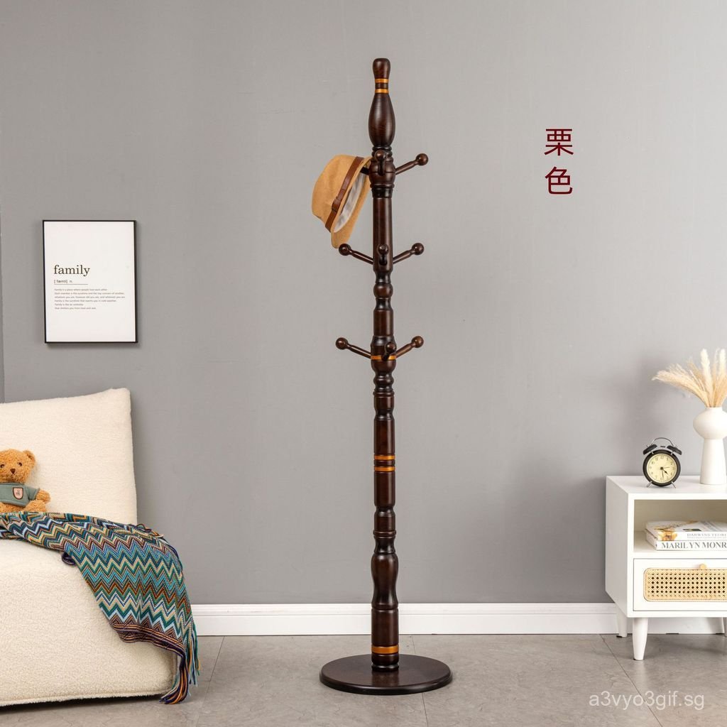 Floor-standing Solid Wood Coat Rack Round Disc Bowling Solid Wood Floor ...
