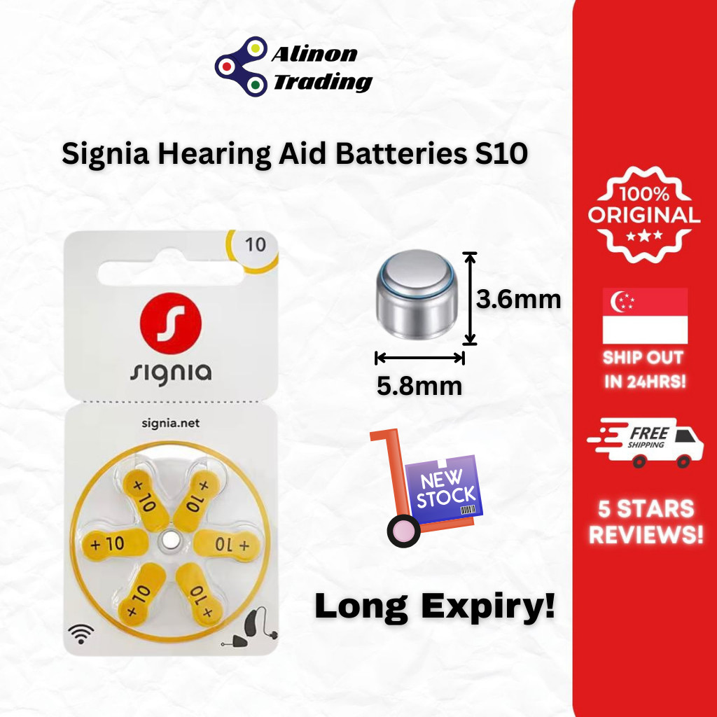 🔥Wholesale🔥Hearing aid battery Signia size 10 6 pack battery 100% MADE ...