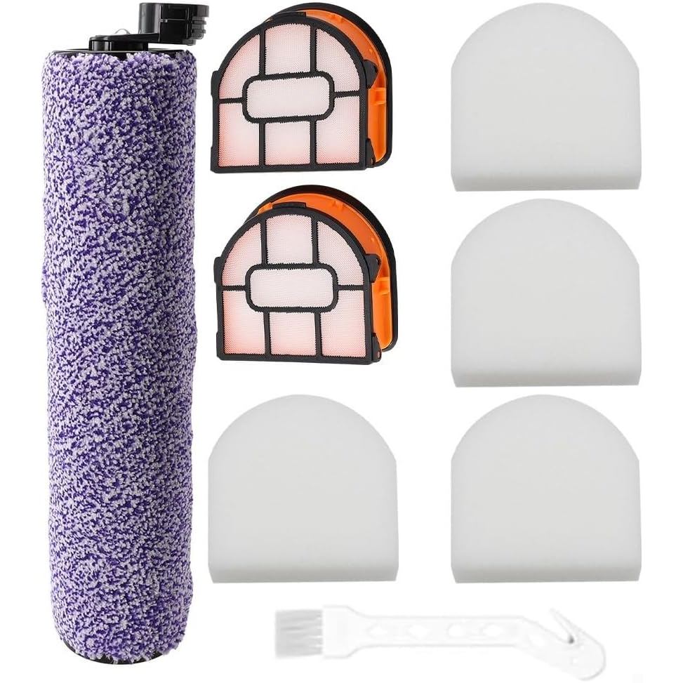 Spazzola principale e filtro in schiuma di ricambio per aspirapolvere Shark AW201 WD201 WD100 WD200, HydroVac XL 3 in 1, parte WDFF1 WDB1, confezione da 9 (2 spazzole principali, 6 filtri, 1