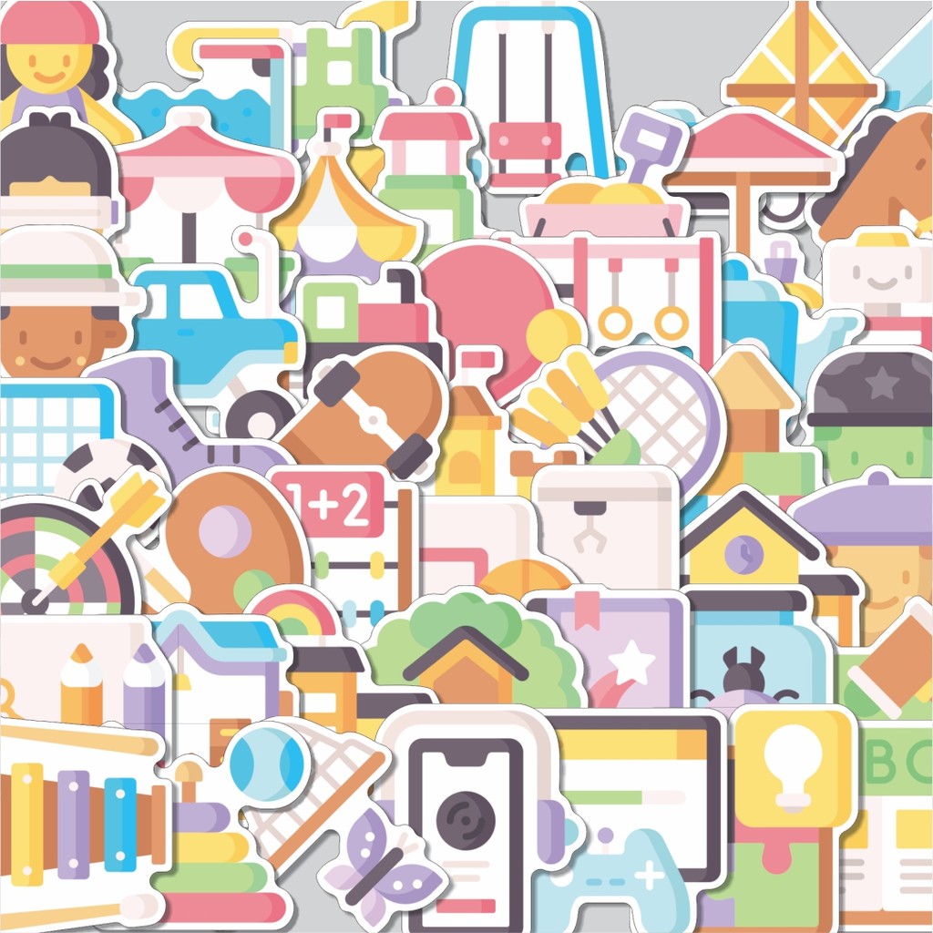 Cutting Pack Stickers, Kid Activities Stickers, 100 Pcs, Cute, Cool ...