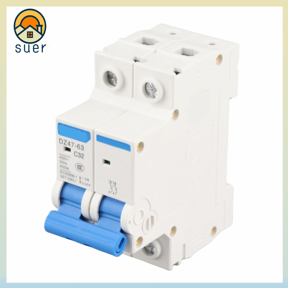 SUERHD 2 Pole Circuit Breaker, 230/400V 82*75*36mm Miniature Circuit ...