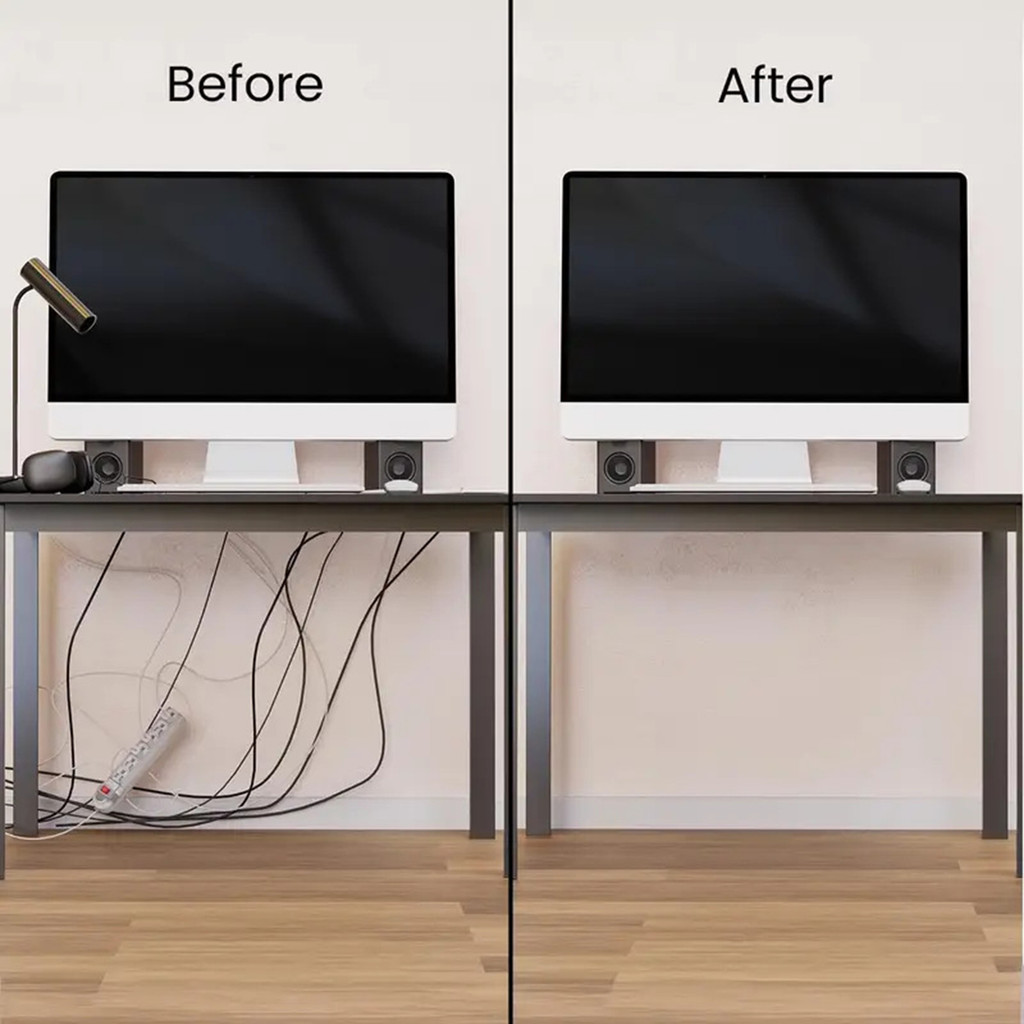 Cable Management Under Desk Cable Raceway Desk Management Black PVC ...