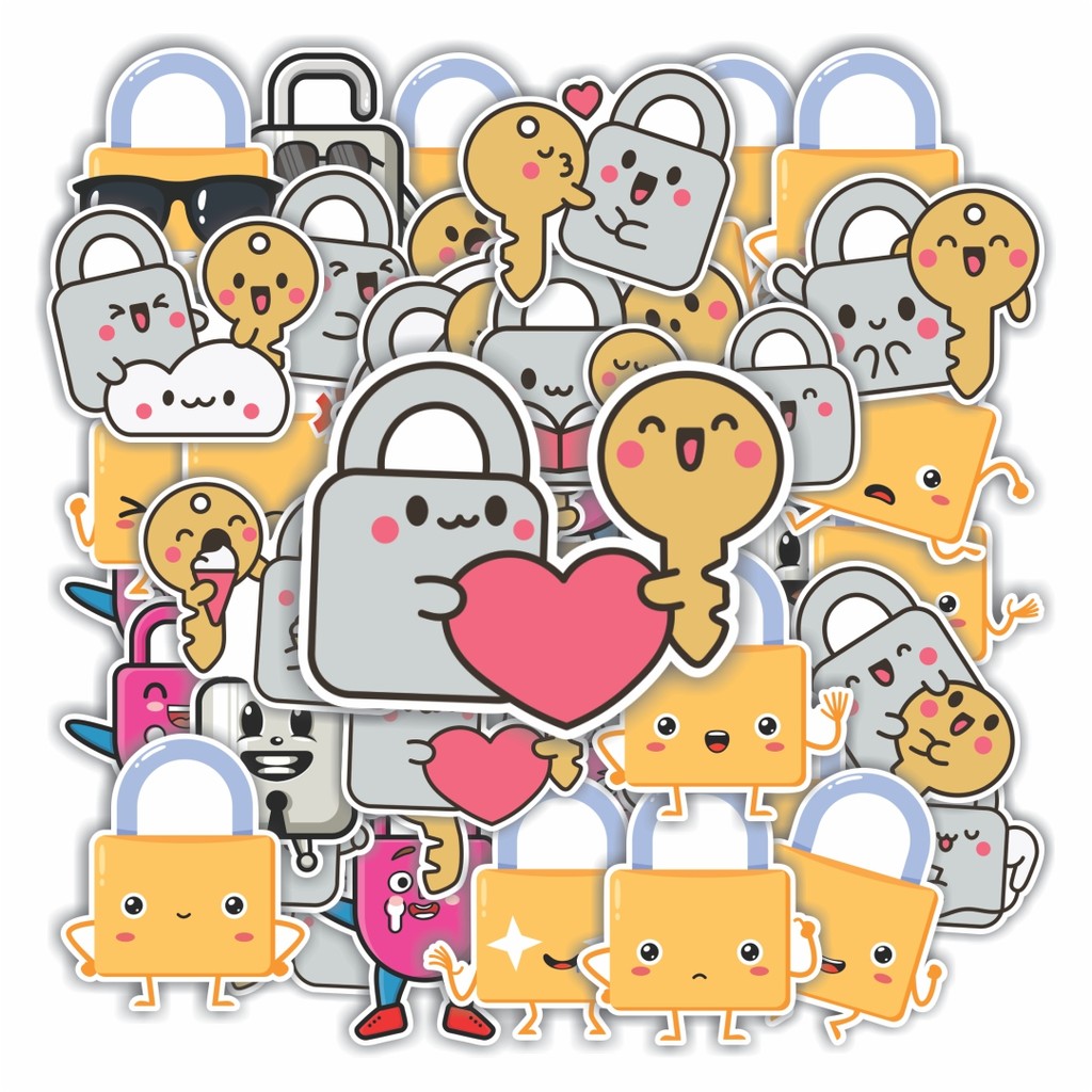 50 PCS Waterproof Padlock Stickers – Ideal to Protect and Decorate ...