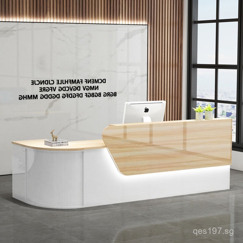 Minimalist Rounded Corner Milk Tea Bar Modern Reception Desk Front Desk ...
