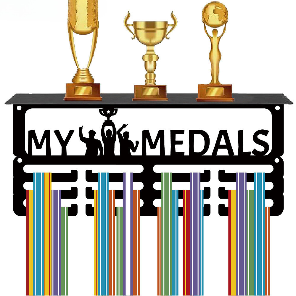 1Set My Medals Hanger Display with Trophy Shelf Medal Holder Hanger ...