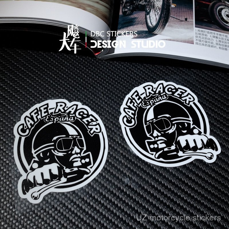 Cafe Racer Retro Rider Fuel Tank Sticker Motorcycle Sticker Unique ...