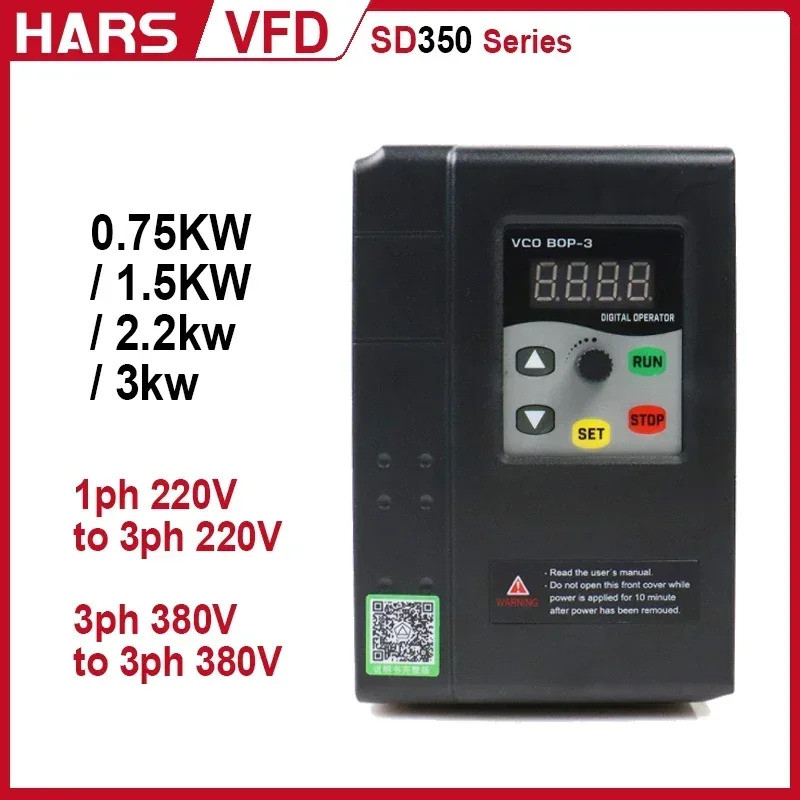 Variable Frequency Drive 1phase/3phase 220V 380V VFD 0.75/1.5/2.2/3KW ...