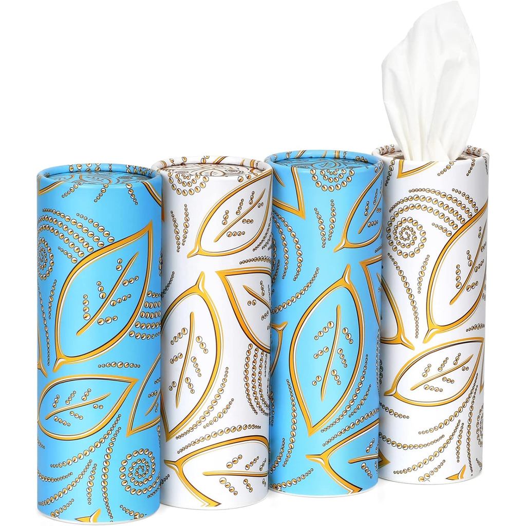Car Tissue Cylinder with Facial Tissues Bulk, 4 Packs Tissues Tubes for ...