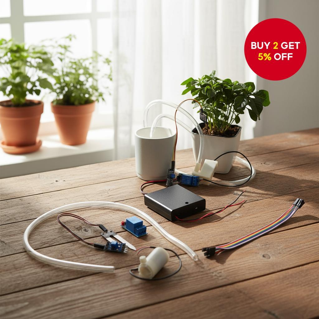 Automatic Plant Watering System DIY Kit with Soil Moisture Sensor ...