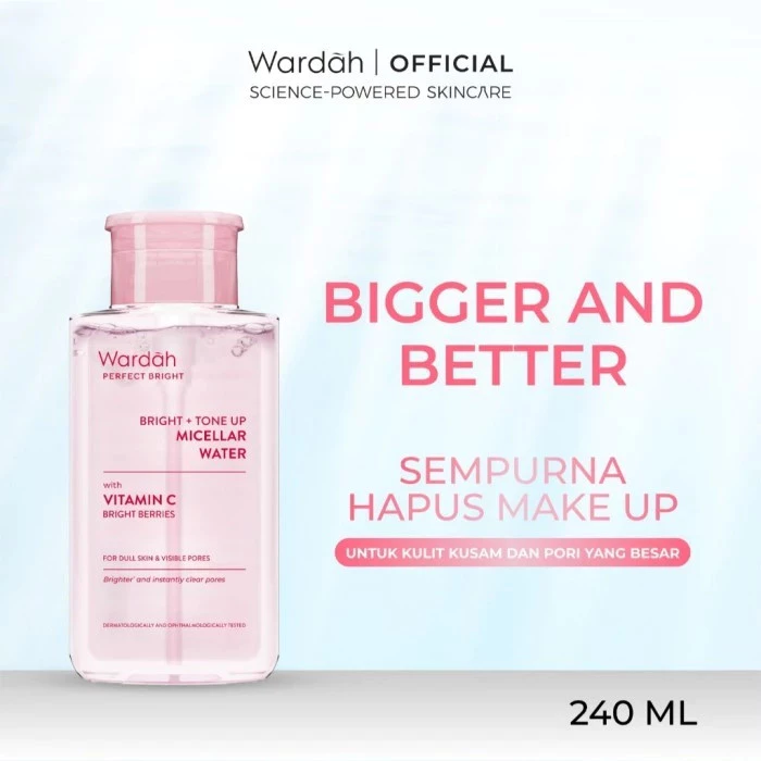 Wardah Micellar Water All Series - Perfect Bright, Calm and Soothe Nature Daily, Acnederm, Lightening Oil Infused - Pembersih Wajah Make Up Remover Waterproof Tanpa Bilas - Gambar 4