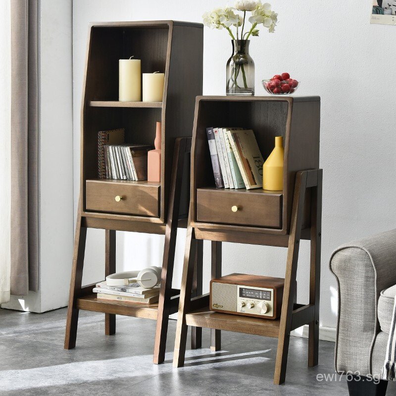 Solid Wood Nordic Style Storage Rack Living Room Organizer TV Stand ...