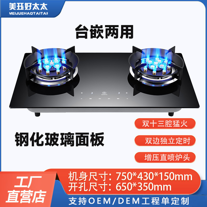 Gas Stove Touchscreen High Heat Timer Stove Top Built-in Dual-use ...
