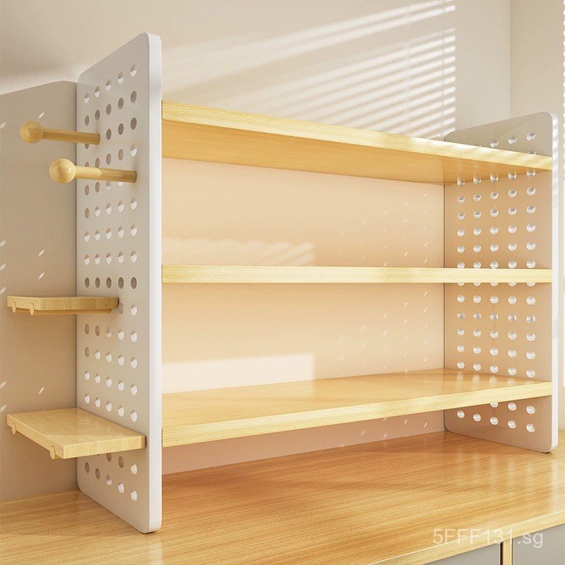 Desktop Storage Rack Desktop Bookshelf Home Desk Pegboard Organizer ...