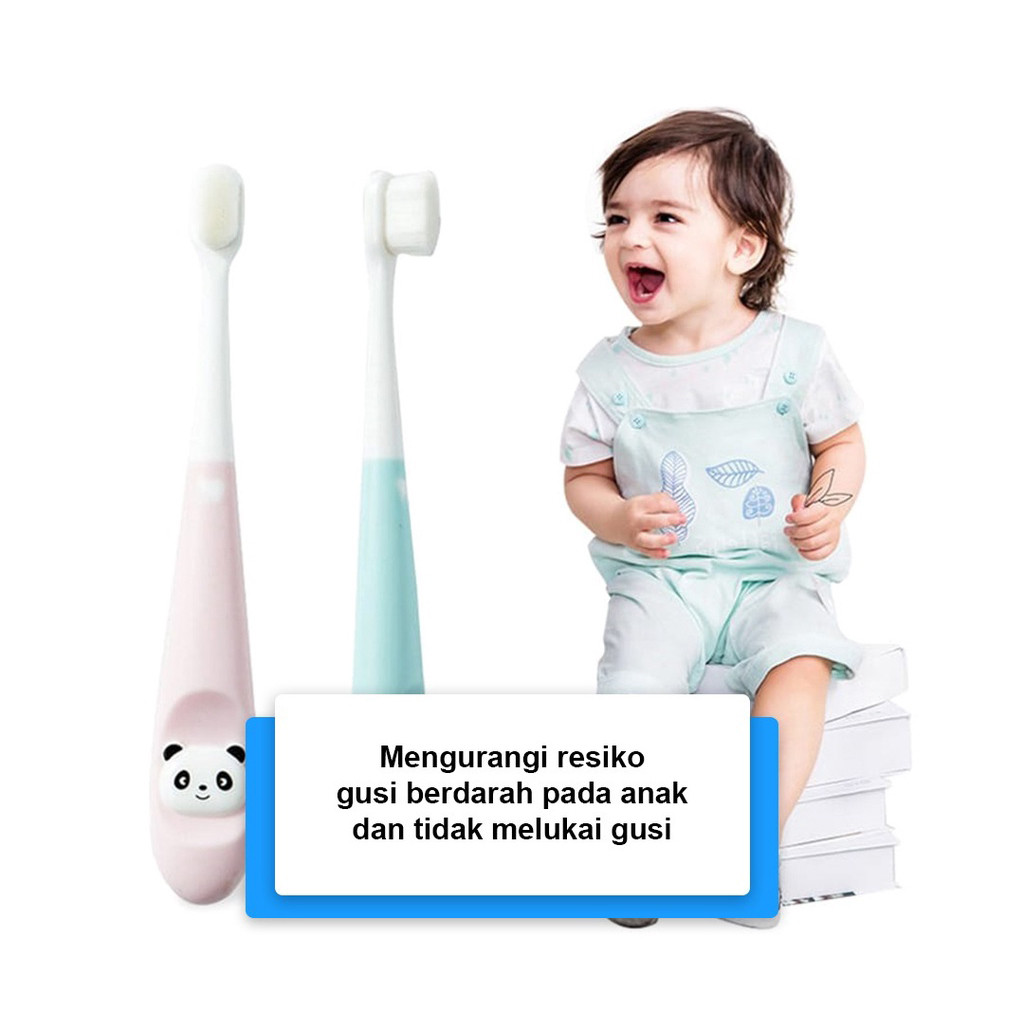 POPmaker Sikat Gigi Anak Panda Lembut Aman Gusi - Gambar 2