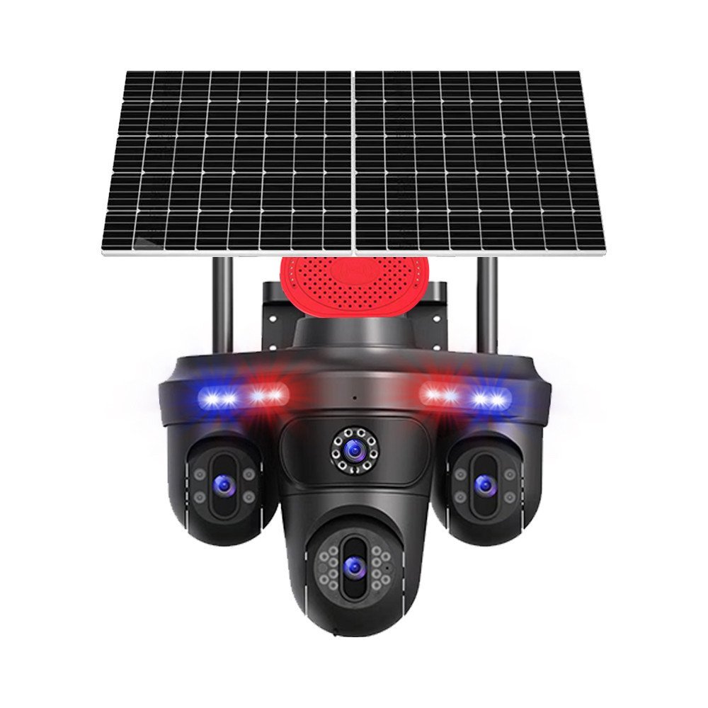 Hieasy Solar CCTV 8K Outdoor AI Four-Lens Four-Screen 4G Sim Card AOV ...