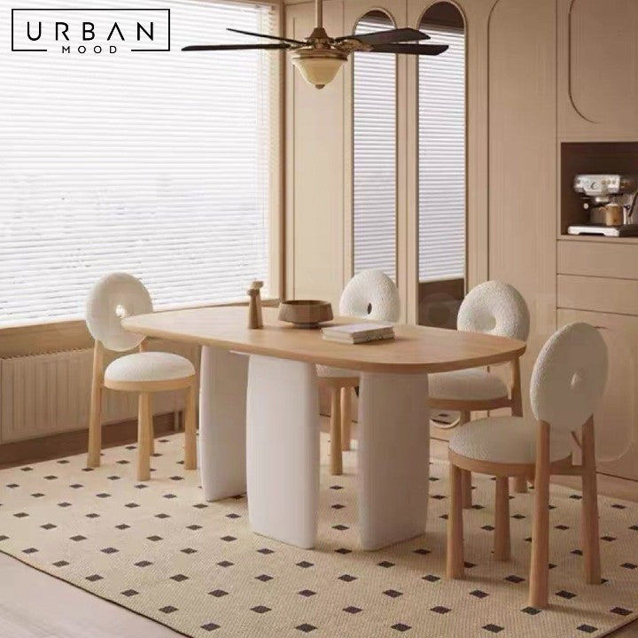 NAMMI Japandi Solid Wood Dining Table | Shopee Singapore