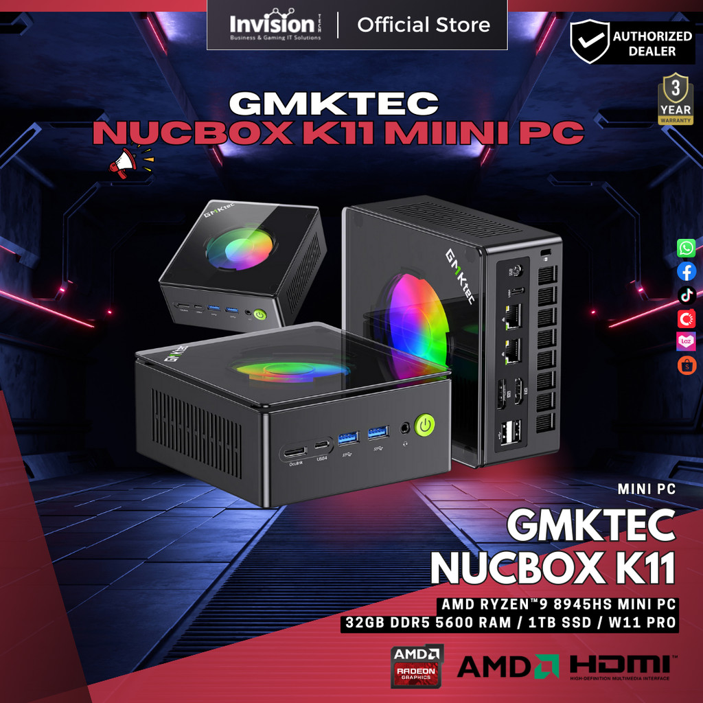 GMKTec NucBox K11 - AMD Ryzen™9 8945HS Mini PC - 32GB DDR5 RAM 1TB SSD ...