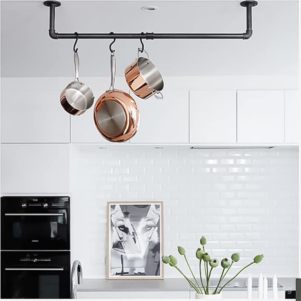 Wall-Mounted Modern Minimalist Pipe Rack Display Rack Industrial Style ...