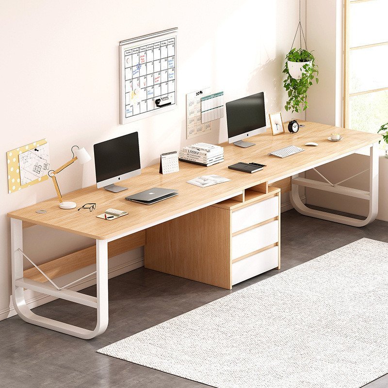 Desktop Small Apartment Workbench Computer Office Desk Simple Bookshelf ...