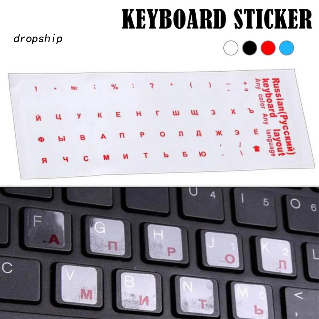 DRO_ Transparent Keyboard Protector Keyboard Sticker Cyrillic Keyboard ...