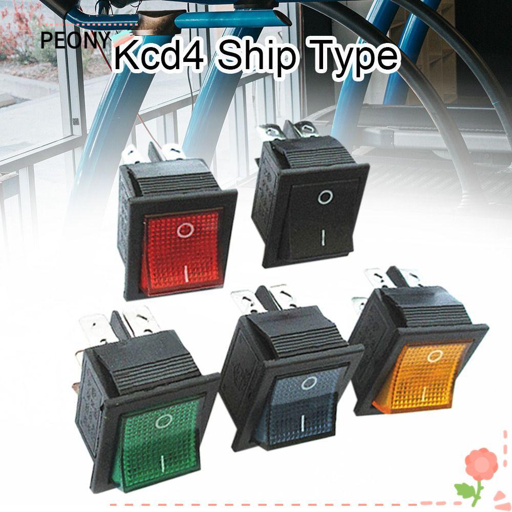 PEONYSG Kcd4 Ship Type With Light 2-Speed 4-Pin DIY Power Reset Button ...