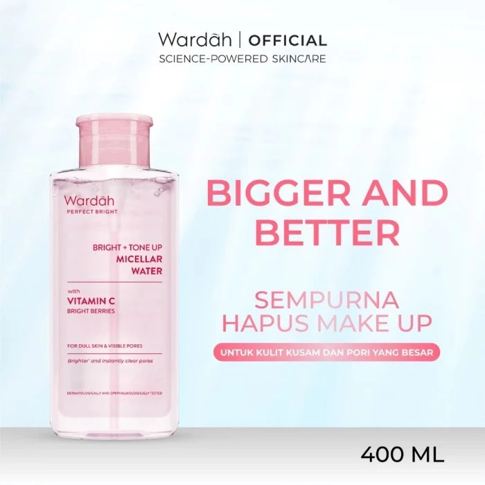 Wardah Micellar Water All Series - Perfect Bright, Calm and Soothe Nature Daily, Acnederm, Lightening Oil Infused - Pembersih Wajah Make Up Remover Waterproof Tanpa Bilas - Gambar 3