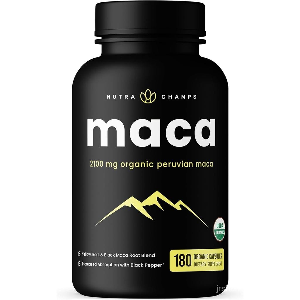 NutraChamps USDA Organic Maca Root Capsules for Women & Men, 2100mg ...