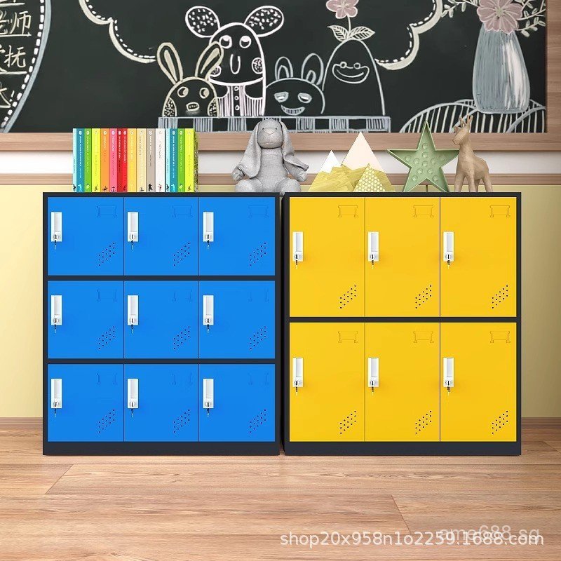 Storage Colorful School Bag Cabinet Storage Cabinet Iron Cabinet ...