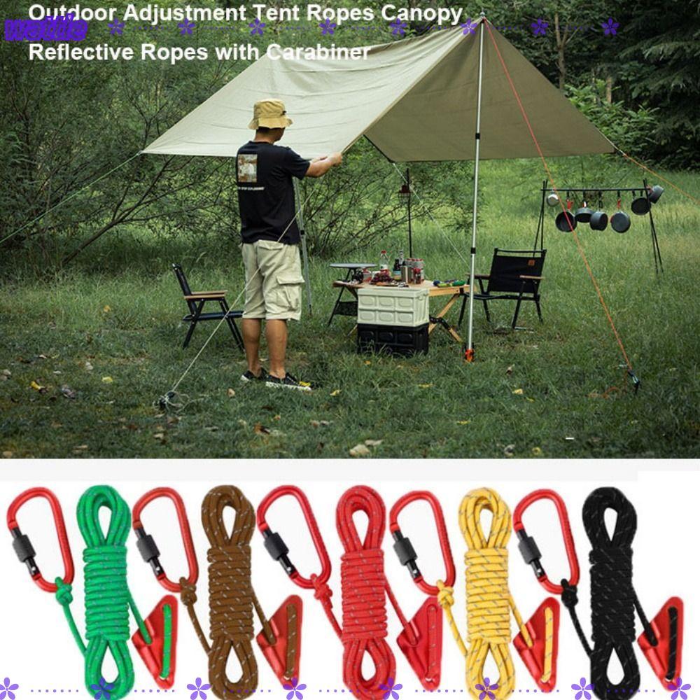WATTLE Canopy Reflective Ropes, with Triangle Buckles 4mm 4meters ...