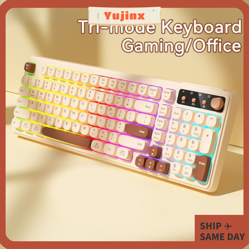 YUJINX Gaming Keyboard, Rechargeable Ergonomic Bluetooth Keyboard, 2025 ...