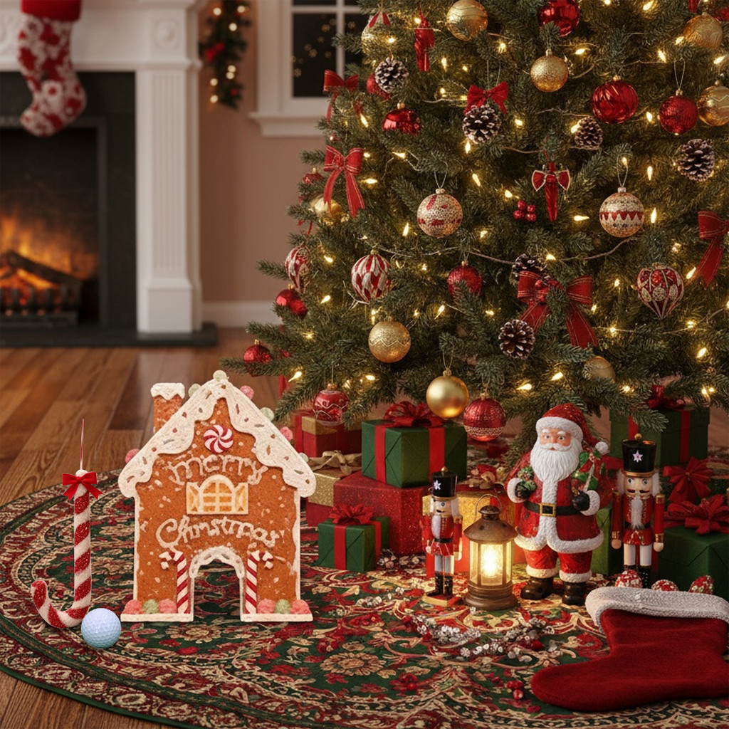 Christmas Gingerbread House Golf Kit W/Candy Cane Club & Ball ...