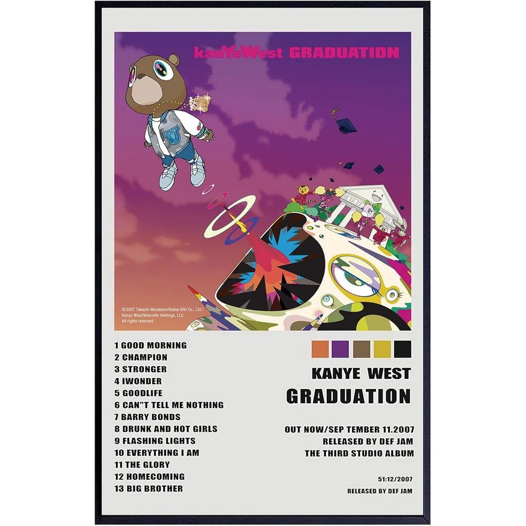 XIHOO Christ-EZ KanYe West Graduation Album Limited Poster Cool Wall ...