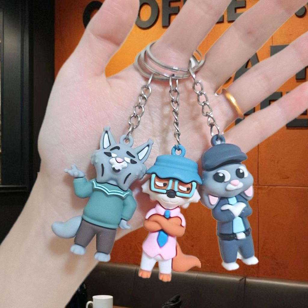 Zootopia Keychain Cartoon Nick Judy Animal Shape Backpack Charm Hot ...