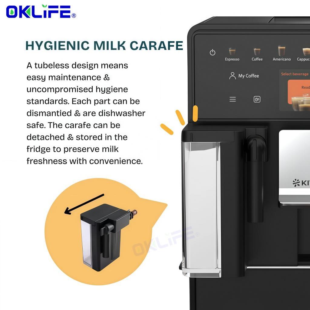 KITH FCM-TM MIA Fully Automatic Coffee Machine Fully Automatic Espresso Machine with Built-In Milk Frother for view 2