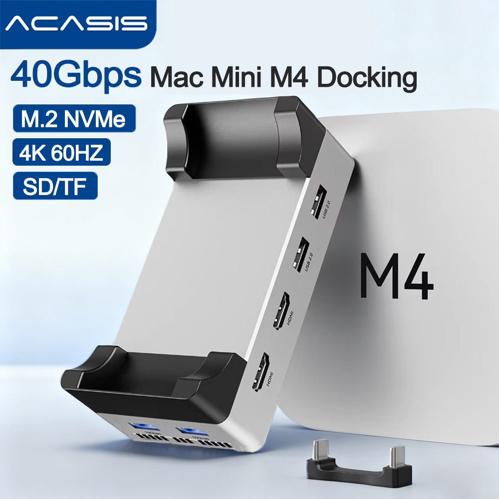 ACASIS Mac Mini Docking Station USB HUB Type-C to DP 4K60Hz 40Gbps M.2 ...