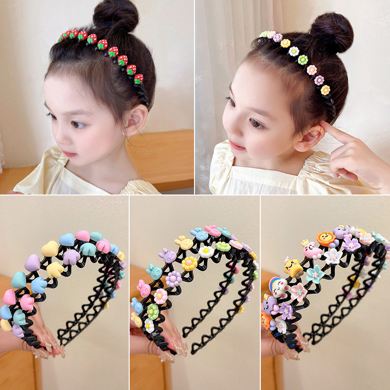 Bando Rambut Anak Perempuan Bunga Alpukat Korea - Gambar 4
