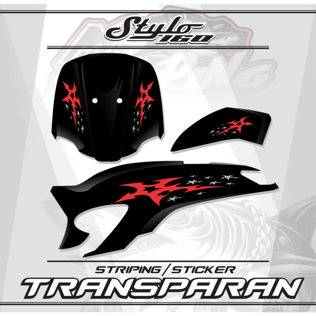 UV TRANSPARENT STRIPING/ STYLO 160 CUSTOM MOTIF STICKERS Design MS001 ...