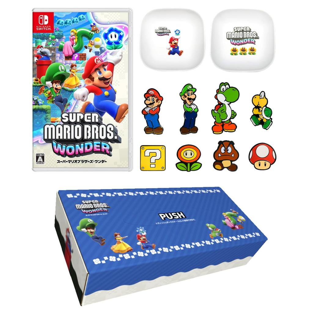 Super Mario Bros. Wonder - Switch + 8-Piece Mario Pin Set (Mario, Luigi ...