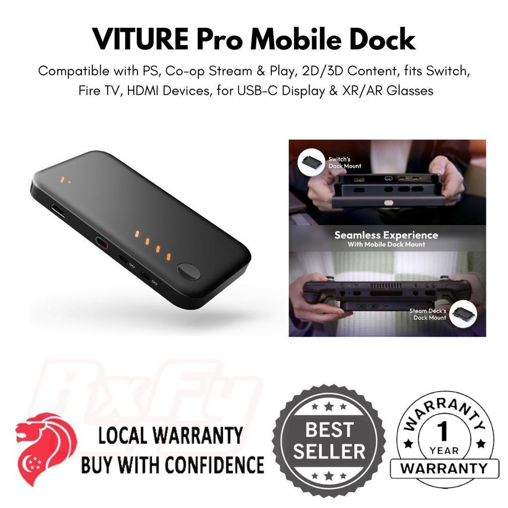 VITURE Pro Mobile Dock XR Switch 2, steam deck PS, Co-op Stream