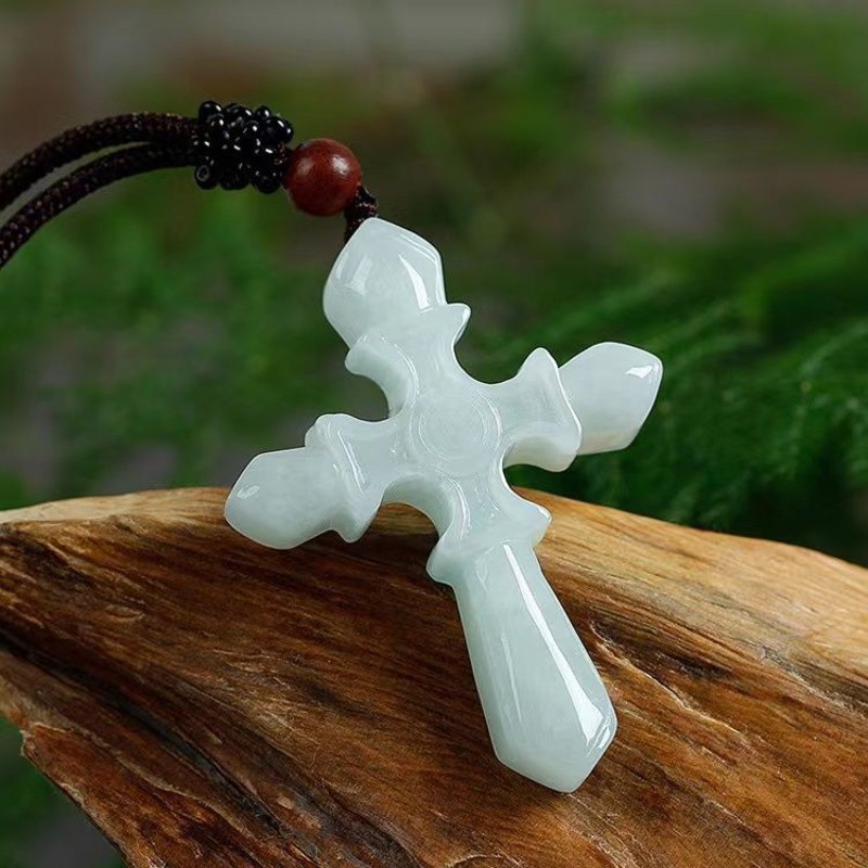 Natural Stone Cross Pendant Men Women Cross Jade Pendant | Shopee Singapore