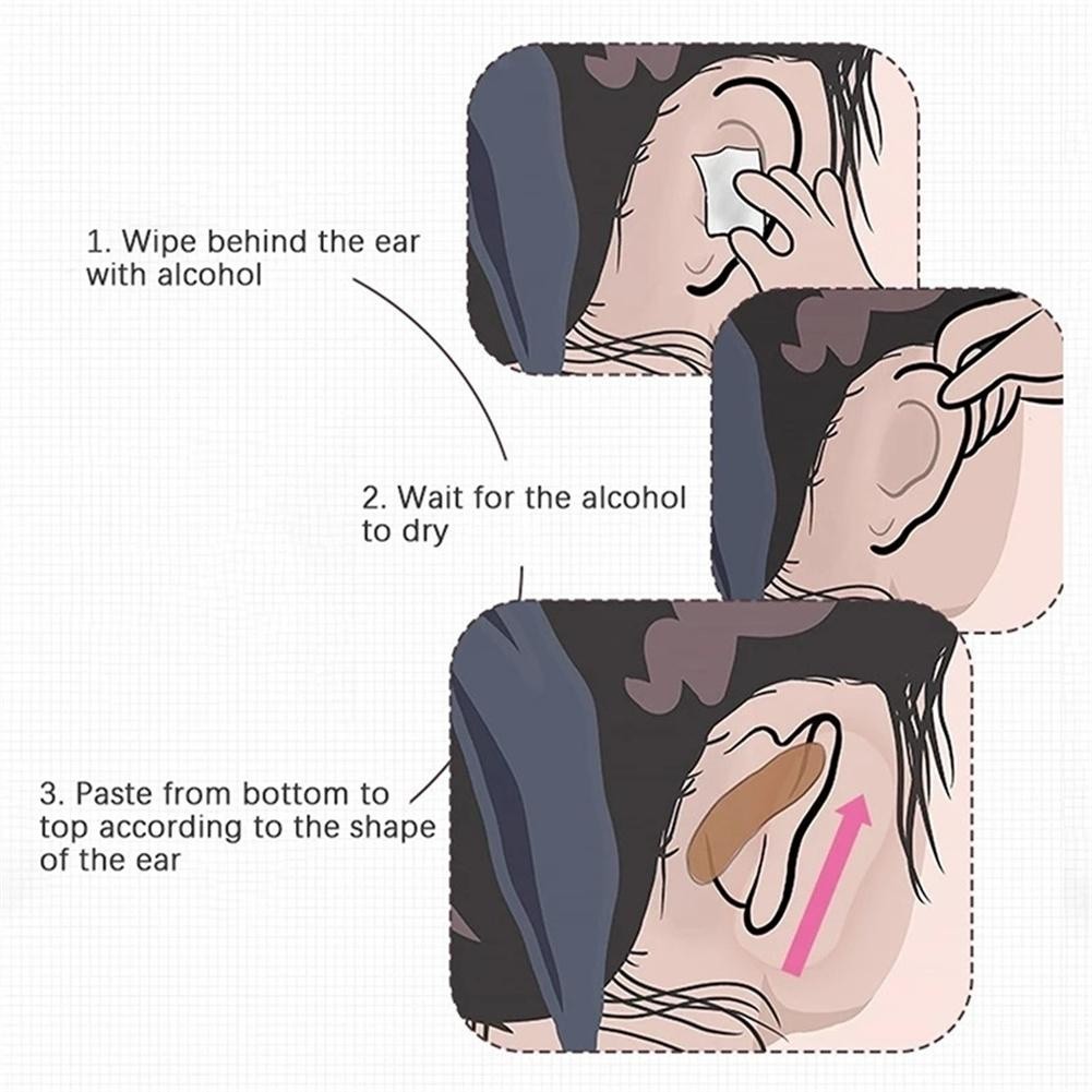 Transparent Invisible Stereotyping Ear Stickers Disposable Vertical Ear ...
