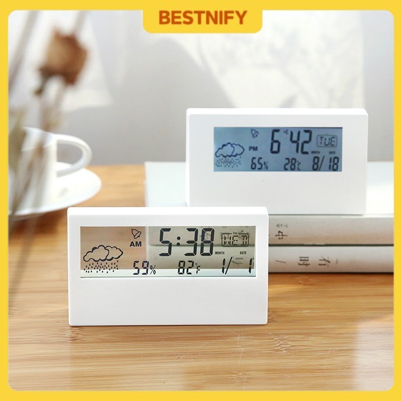 Transparent Alarm Clock Digital Alarm Weather Temperature Date Alarm ...