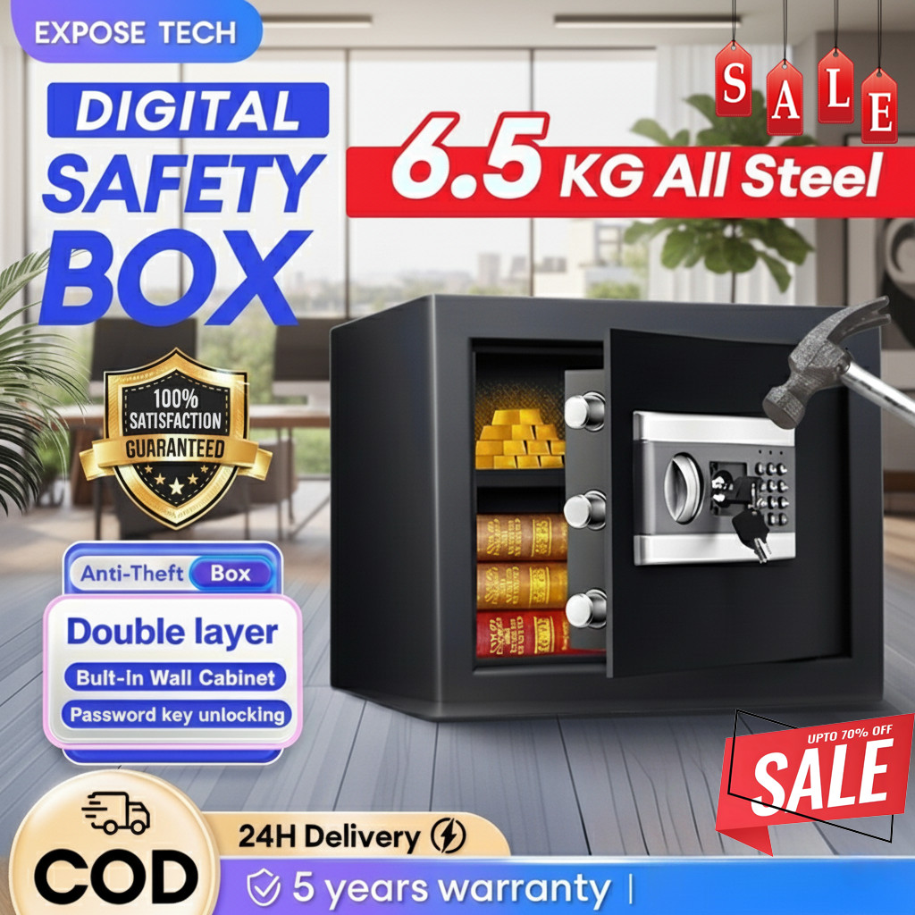 Fire-resistant Digital Safe Box, Heavy-duty Security Lock, Quick Cash ...
