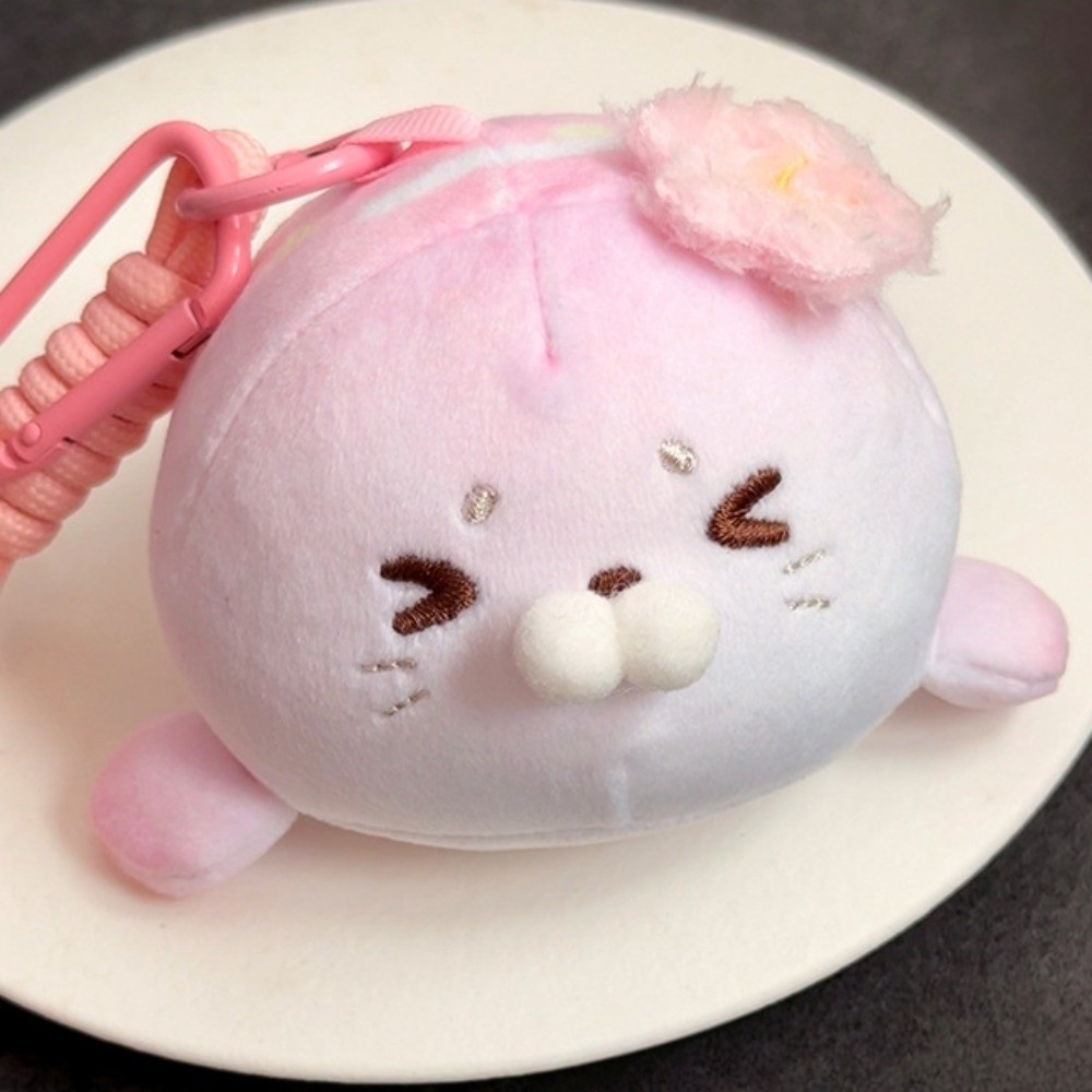 ANEMONE Seal Keychain, Ice Cream Plush Sea Dog Pendant, Kawaii