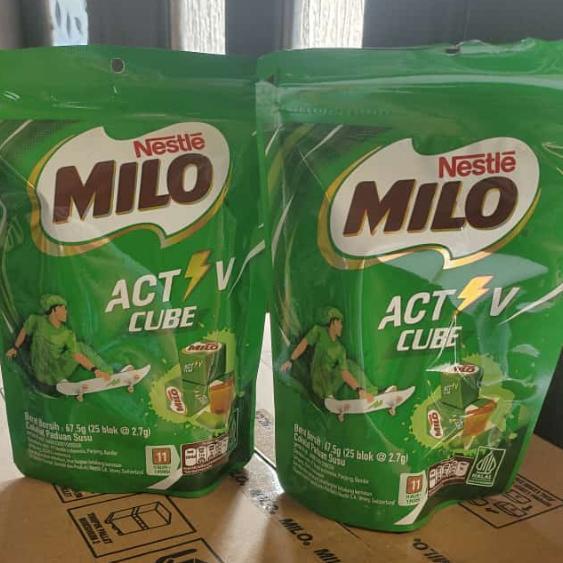 MILO ACTIV Cube Chocolate milk Pouch 2.7g x contains 25 boxes of Candy ...
