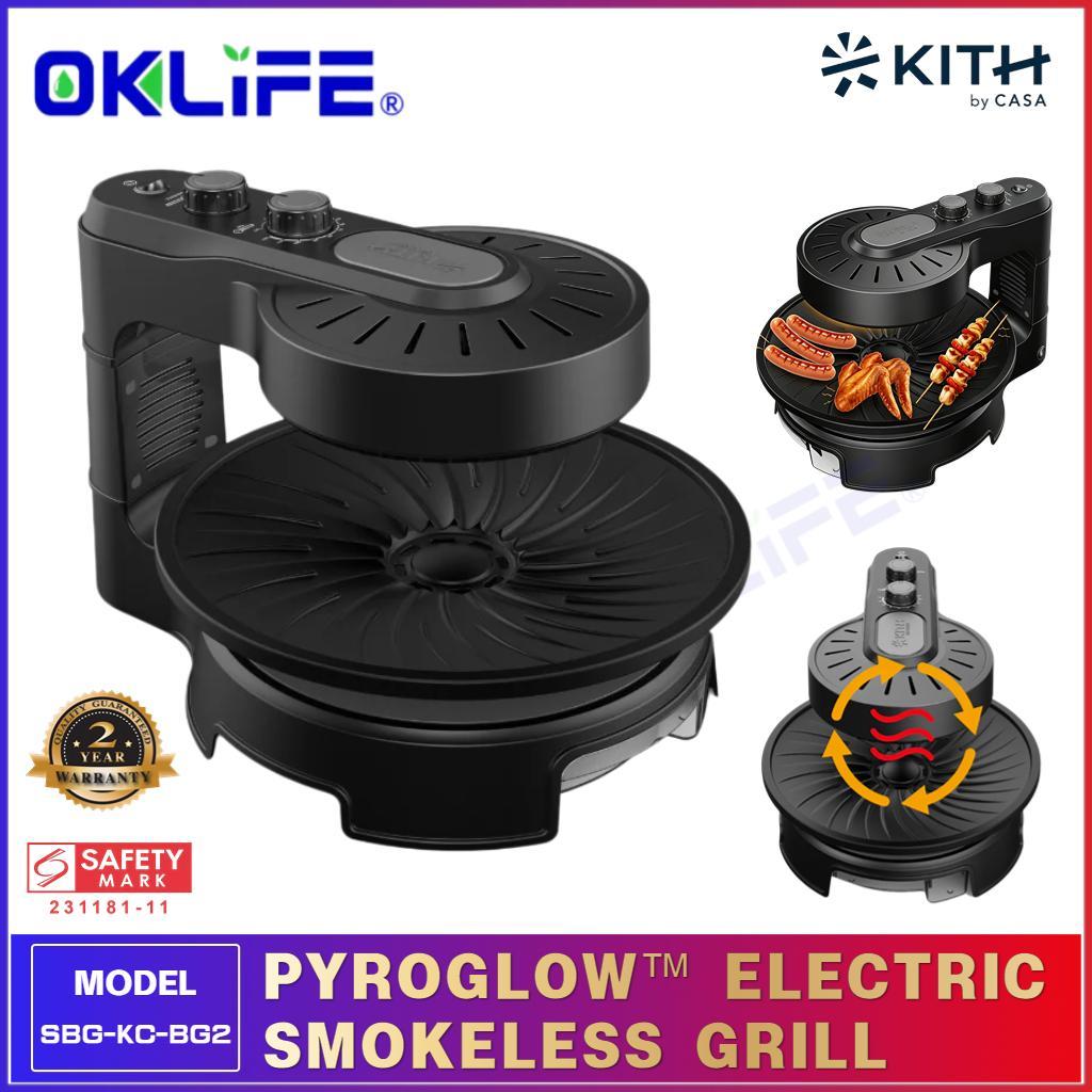 KITH SBG-KC-BG2 Multifunctional Smokeless BBQ Griller with 360° Auto-Rotate Adjustable Temp Smokeless Griller